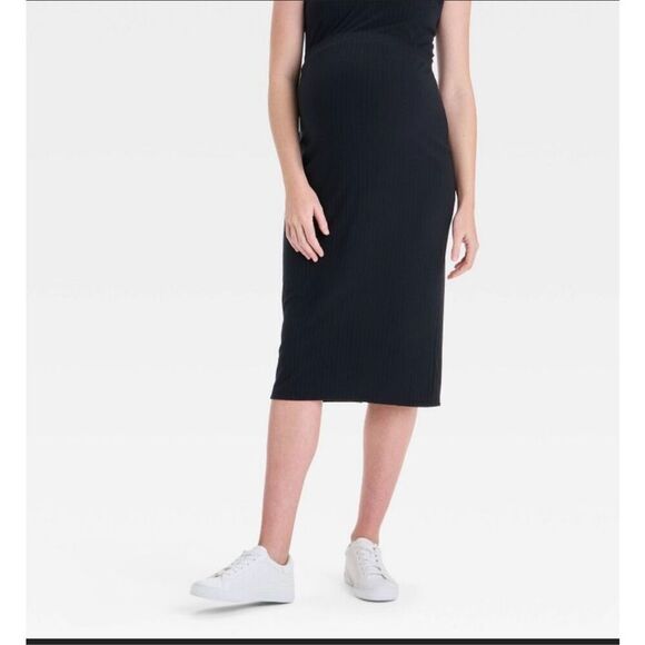 Isabel Maternity by Ingrid & Isabel Dresses & Skirts - Ingrid & Isabel Maternity Black Ribbed Knit Skirt Size Medium NWOT